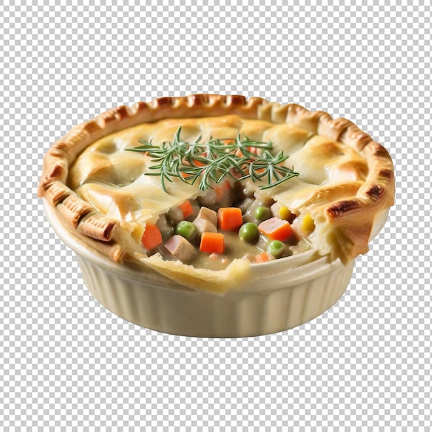 Psd premium delicious pot pie salato isolato su sfondo trasparente