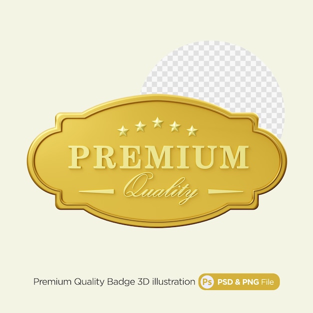 Premium Quality Badge 3D-illustratie