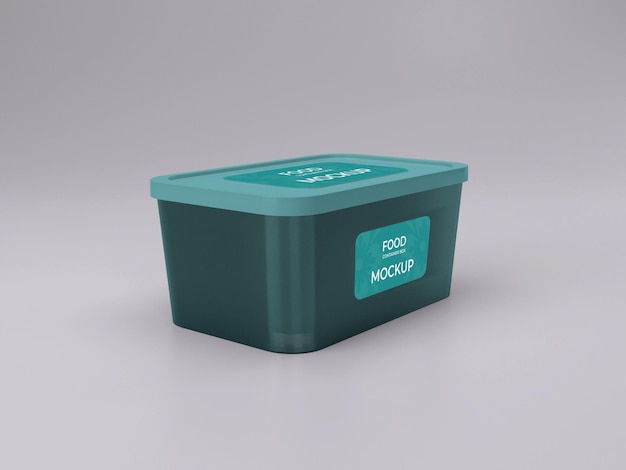 プレミアム品質のカスタマイズ可能な食品容器のモックアップデザインの側面図