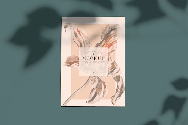 premium quality floral card mockup