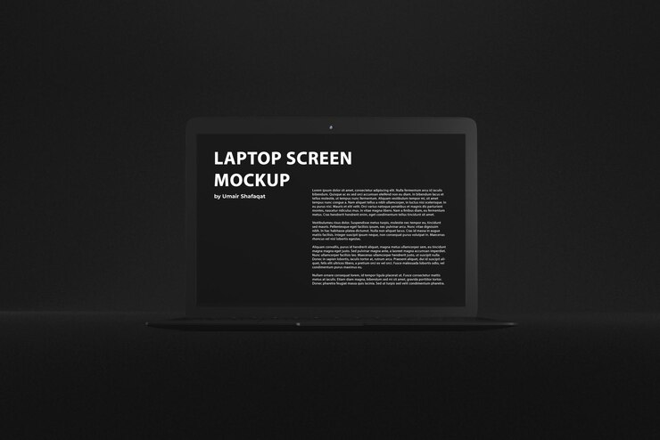 PSD premium quality minimal laptop screen mockup