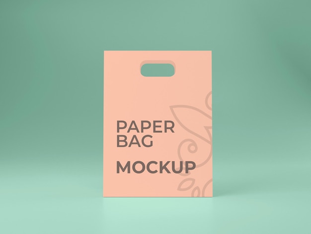 Premium quality paper shopping bag mockup design front view