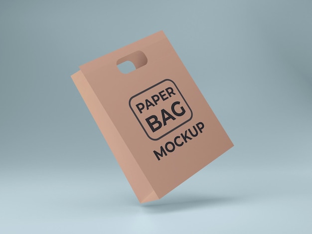 premium quality paper shopping bag mockup design isolated view