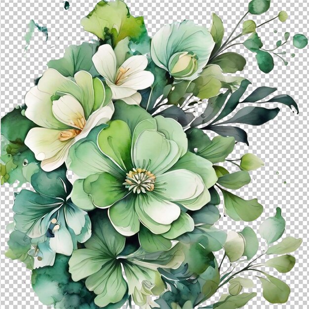 PSD premium quality watercolor floral flower bouquet design