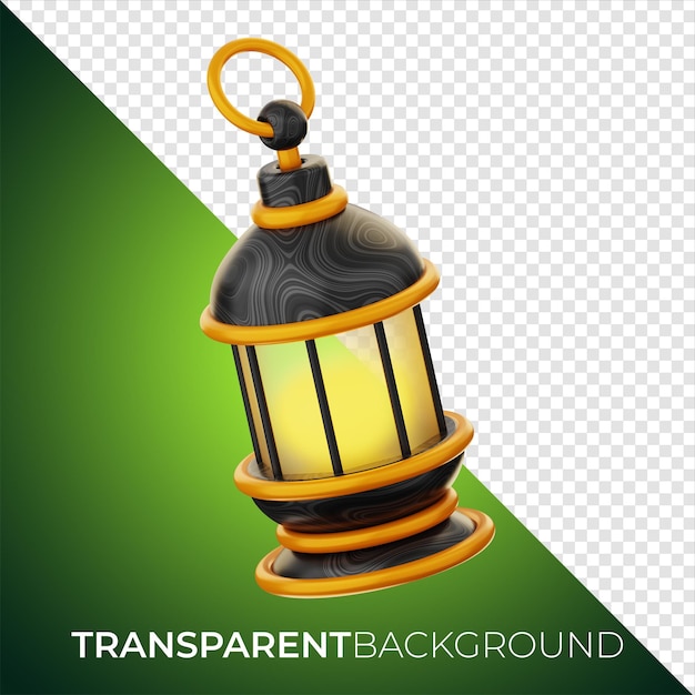 Premium Ramadan light decoration icon 3d rendering on isolated background