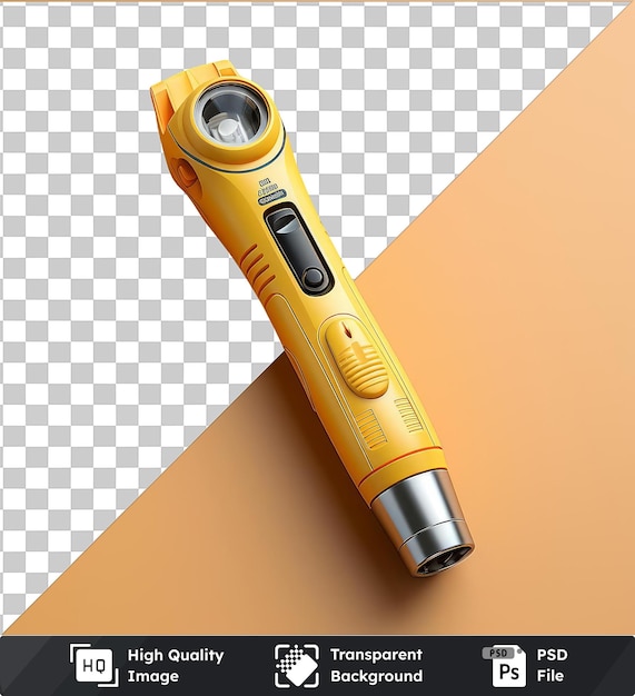 Premium of realistic photographic dermatologist _ s dermatoscope in a yellow tube
