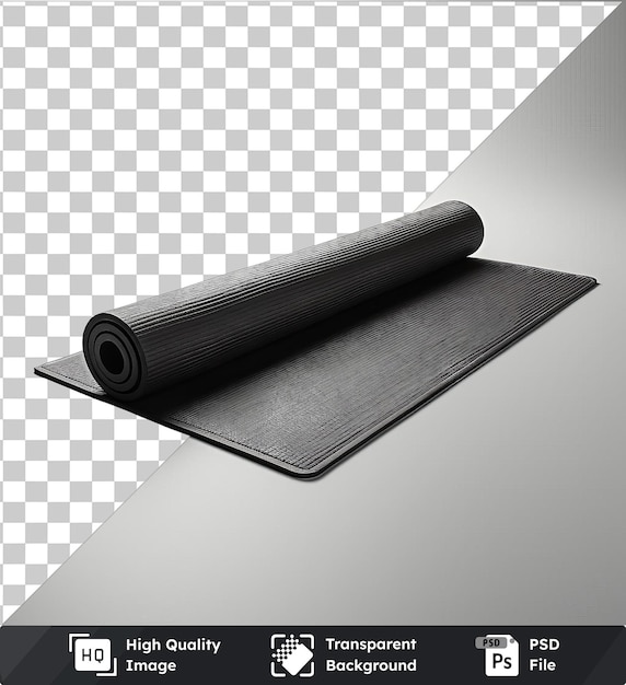 Premium realistic photographic yoga instructor39s yoga mat on a transparent background with a black shadow in the background