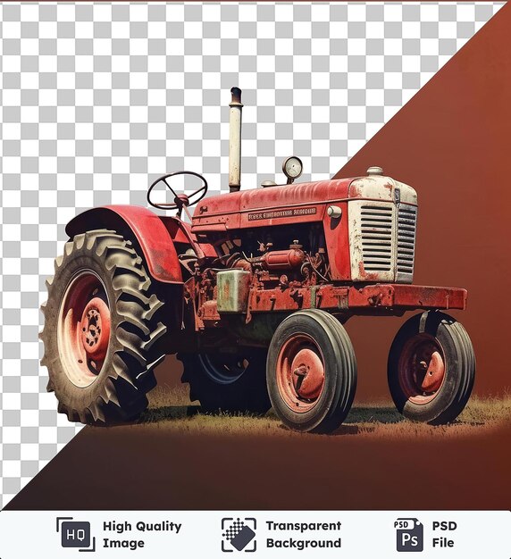 PSD premium realistycznego fotograficznego ciągnika farmer_s