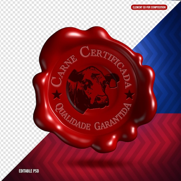 PSD premium red wax seal