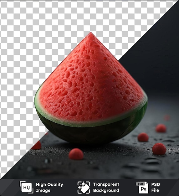 Premium of refreshing watermelon sorbet on a black table