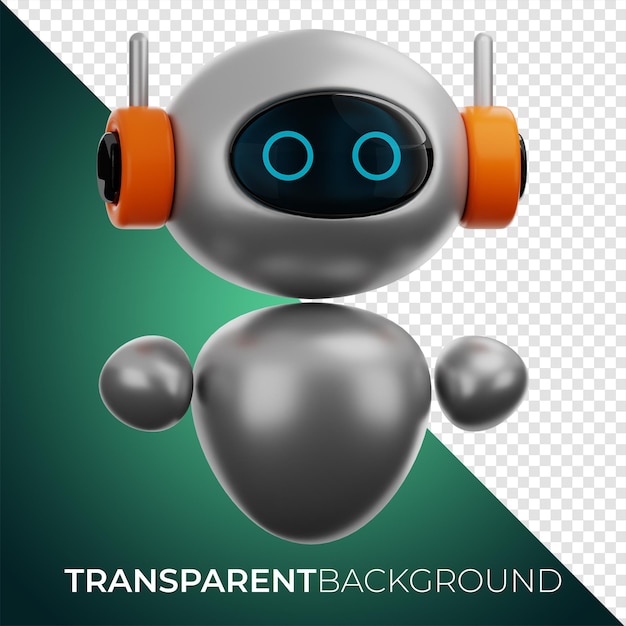 Premium robotic technology artificial intelligence robot icon 3d rendering on isolated background