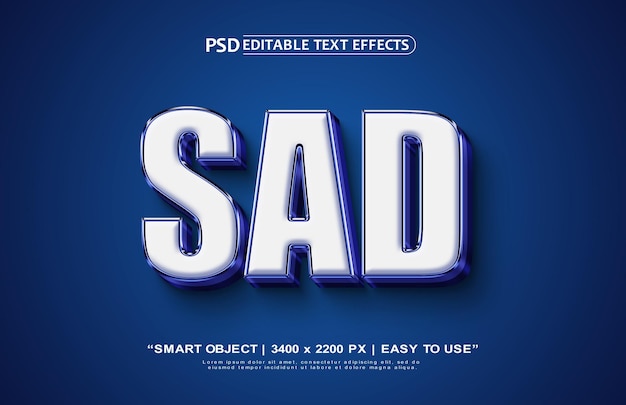 PSD premium sad 3d text effect