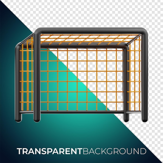 Premium soccer football goalpost icon 3d rendering on isolated background png