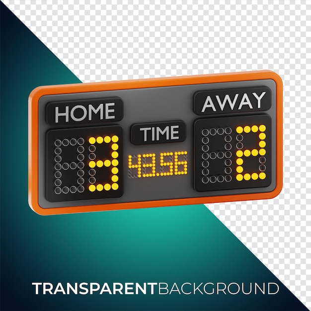 PSD premium soccer football score board icon 3d rendering on isolated background png