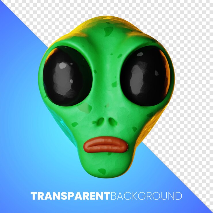 PSD премиум космический инопланетянин значок 3d-рендеринга на изолированном фоне