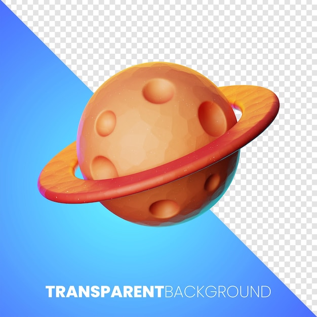 Premium Space planet icon 3d rendering on isolated background