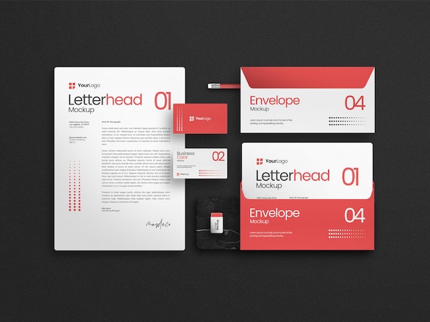 Premium stationary set mockup