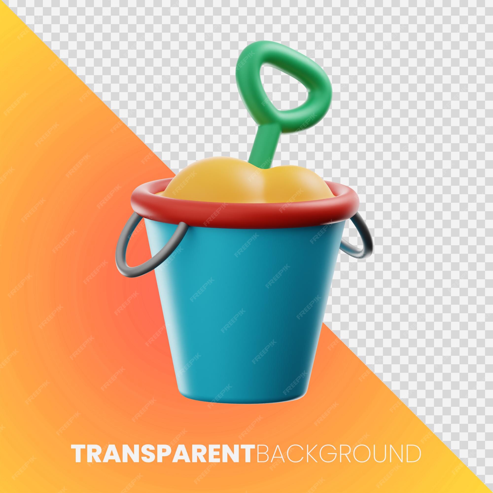 Premium PSD  Sand bucket in 3d rendered graphic