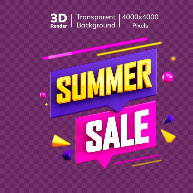 PSD premium summer sale 3d icon summer sale title summer campaign title summer offer title