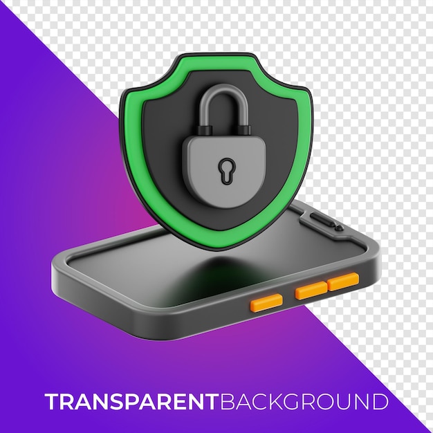 PSD premium technology phone privacy icon 3d rendering on isolated background