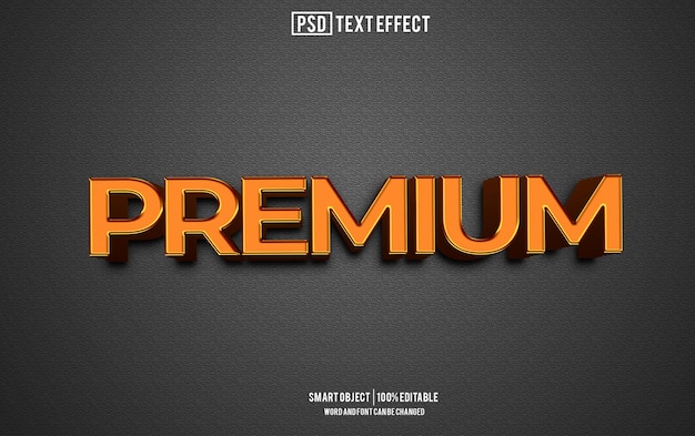 премиум-текстовый эффект шрифт редактируемый типография 3D текст