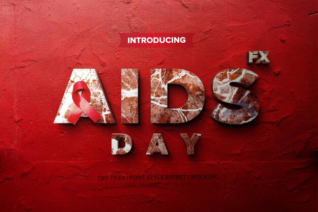 Premium text effect for World AIDS Day