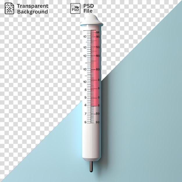 PSD premium di termometro su uno sfondo blu