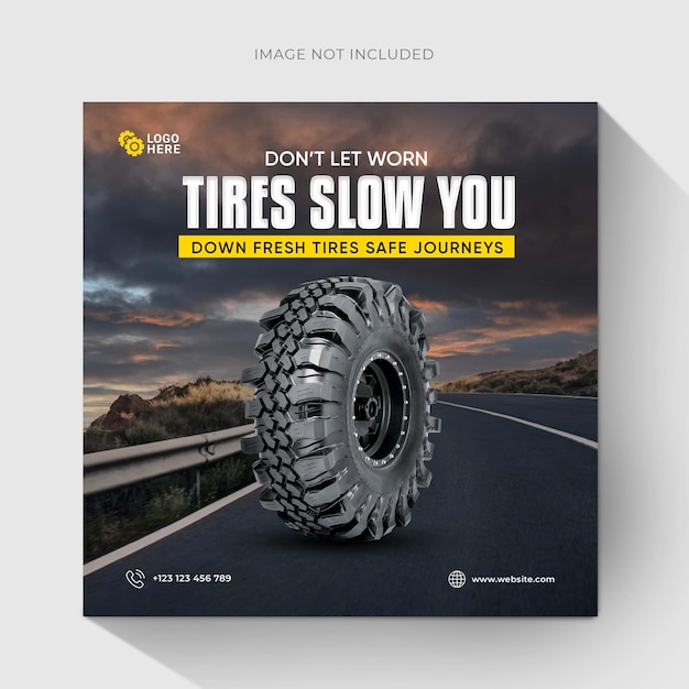 Шаблон постов в социальных сетях Premium Tire Service