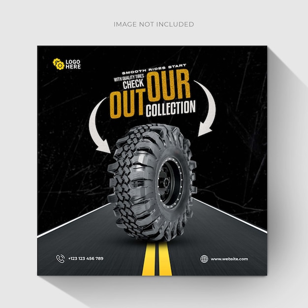 Шаблон постов в социальных сетях Premium Tire Service