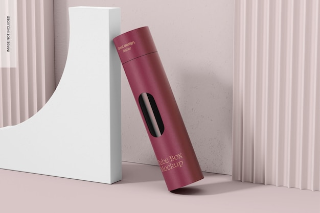 PSD premium tube box mockup leunend