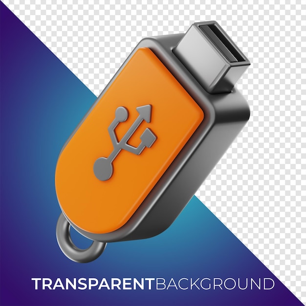 Premium usb storage icon 3d rendering on isolated background