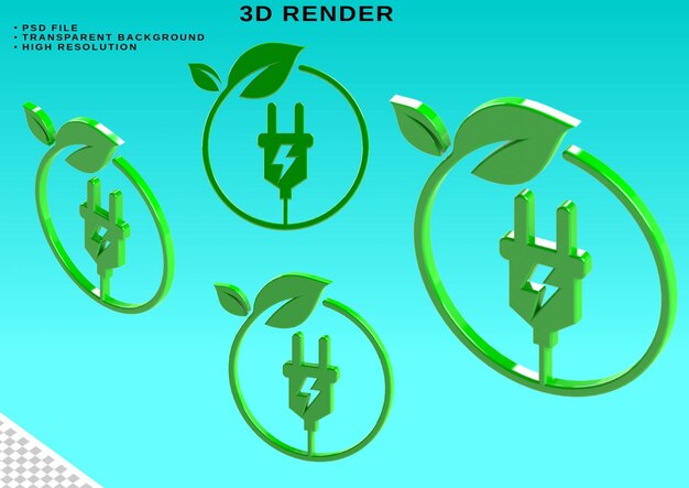 PSD グリーンエネルギーロゴコレクションバージョン1 プレミアムベクター
