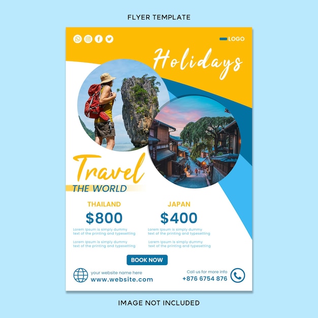 Premium Vector Travel the World Flyer Template