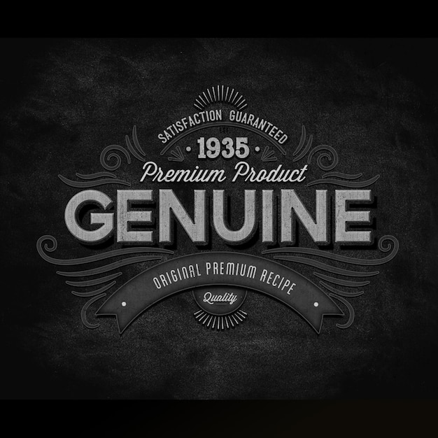 Premium Vintage Typography czarno-białe zdjęcie czarnego