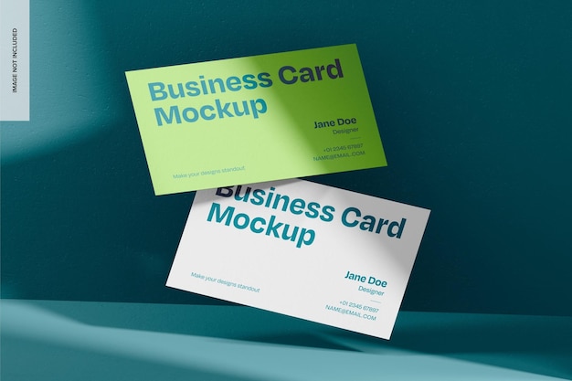 Premium visitekaartjes mockup vallen