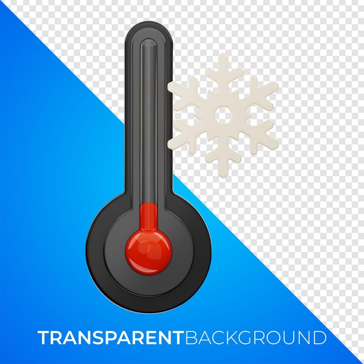 PSD premium weather thermometer cold icon 3d rendering on isolated background png