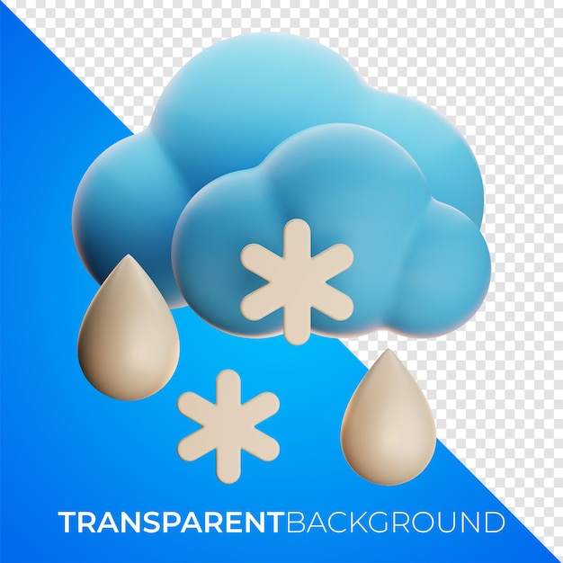 Premium Weer winter sneeuw pictogram 3D-rendering op geïsoleerde achtergrond PNG