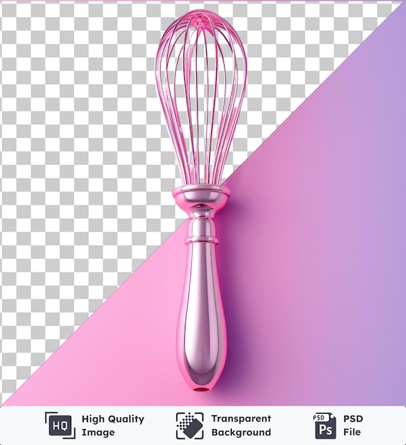 PSD premium of whisk shaped object on pink background