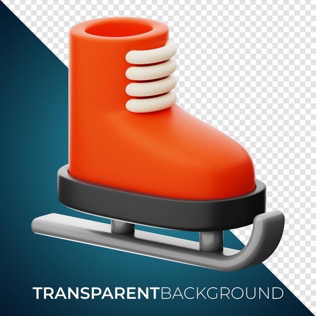 Premium Winter Christmas ice skating icon 3d rendering on isolated background PNG