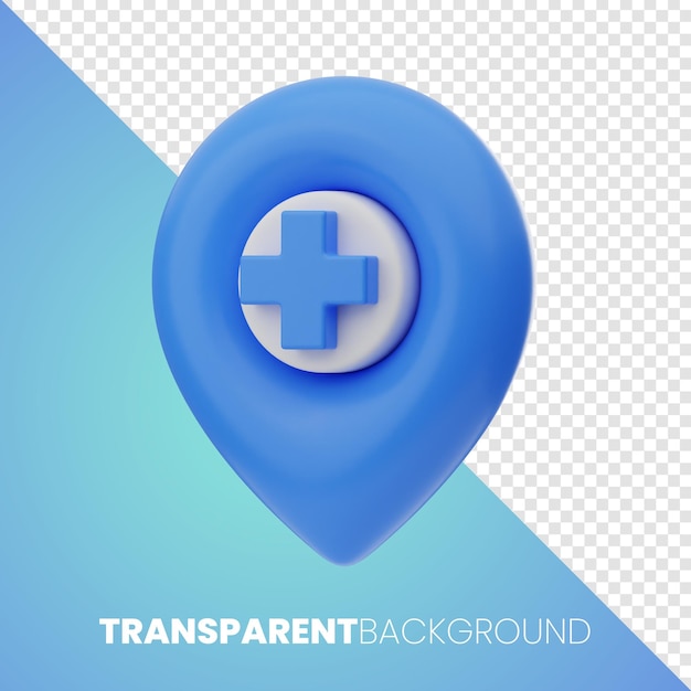 Premium ziekenhuis locatie gezondheid medisch pictogram 3d-rendering png transparante achtergrond
