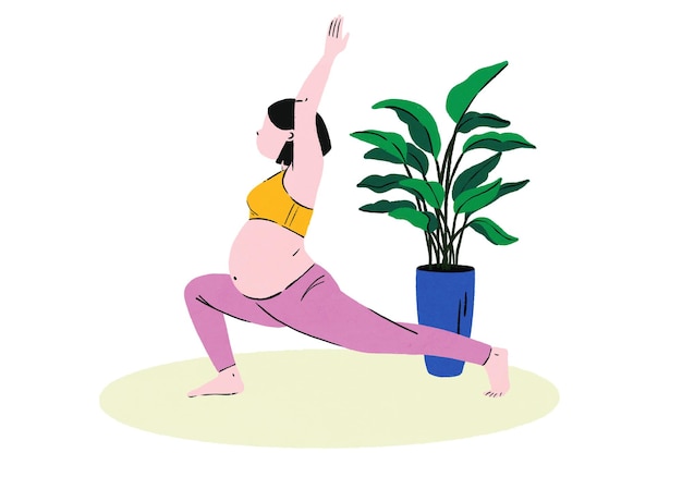 妊娠前ヨガポーズのイラスト