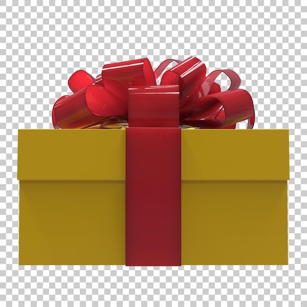 Present box isolated on transparent background 3d rendering illustration