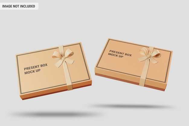 Present box mock-up floating style