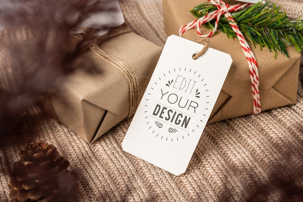 PSD present a price tag  psd mockup