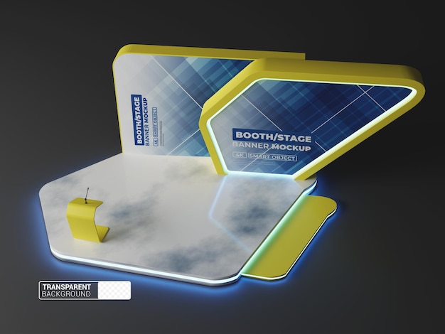 PSD presentatie stand podium mockup met transparante achtergrond