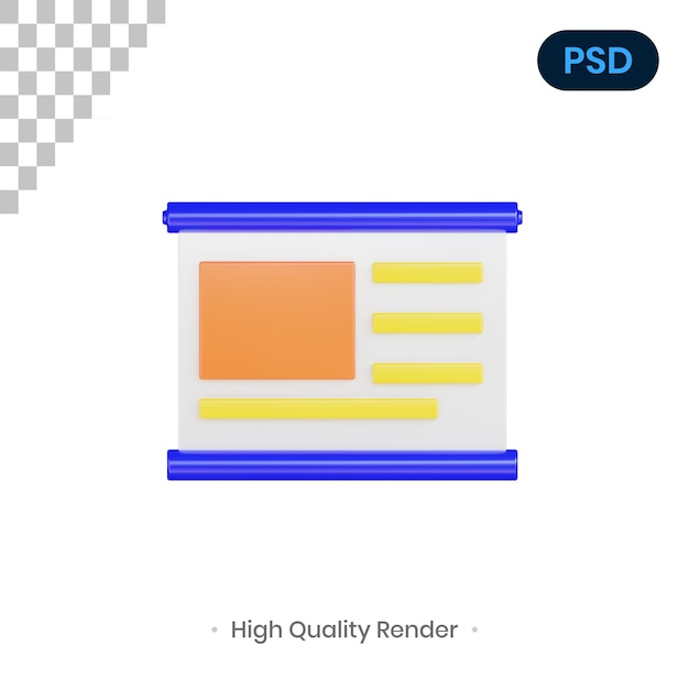 PSD プレゼンテーション3dレンダリングイラストプレミアムpsd