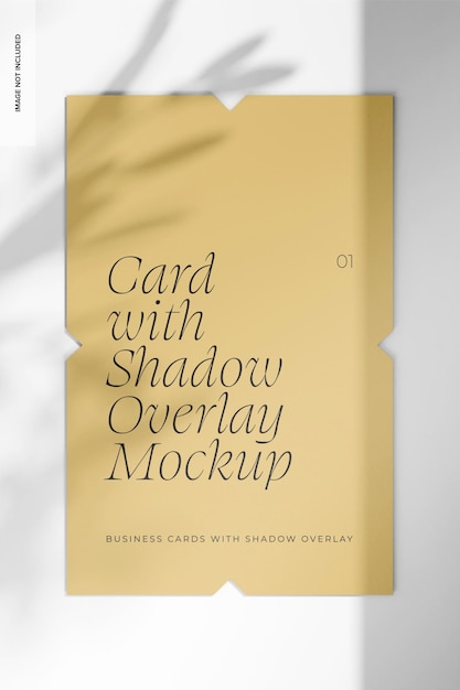 Presentation card with shadow overlay mockup, top view