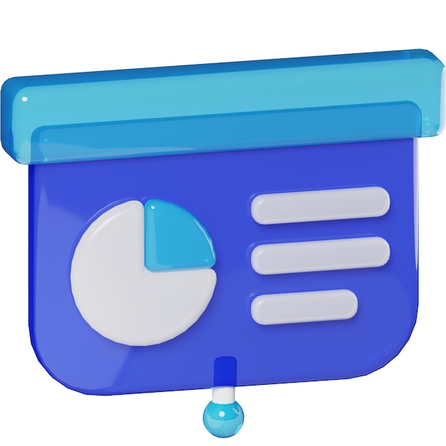 Presentation data report Business startup 3D Object