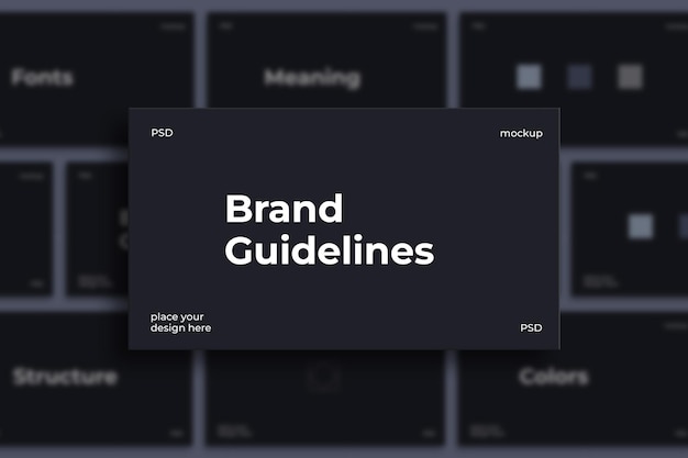 PSD 브랜드 모형용 프레젠테이션 슬라이드