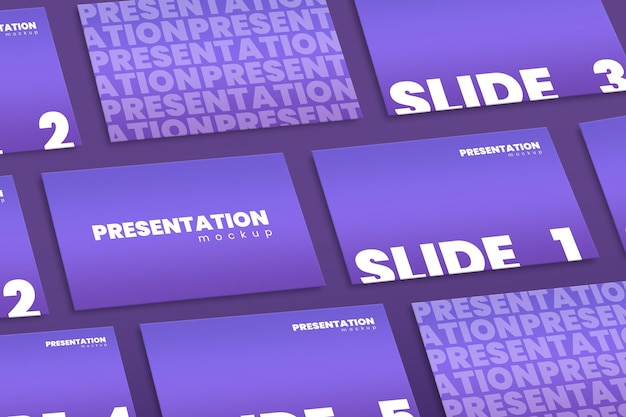 PSD presentation slides square mockup